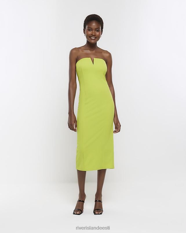 kehakate laimiroheline naised River Island bandeau bodycon midi kleit 44TLL461
