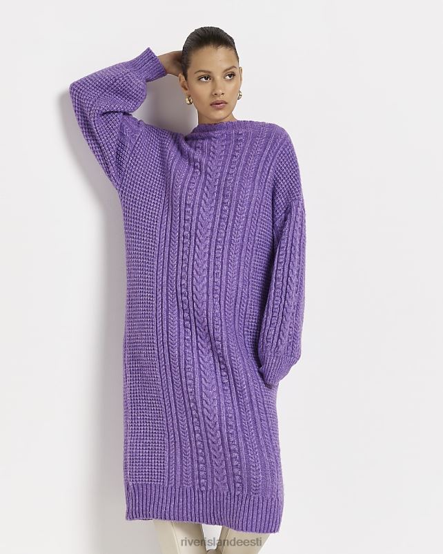 kehakate lilla naised River Island koo kaabliga džemprid midi kleit 44TLL4955