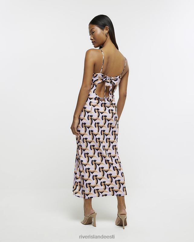 kehakate lilla naised River Island peenike geomeetriline vibuga midikleit 44TLL2286