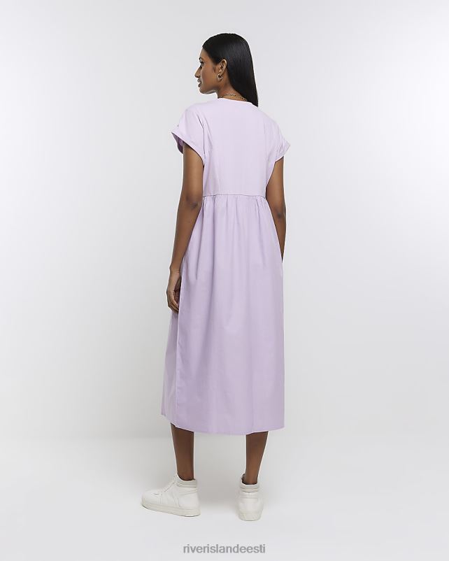 kehakate lilla naised River Island popliinist t-särgist midikleit 44TLL1646