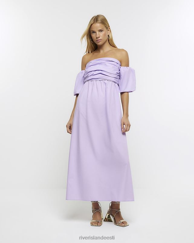 kehakate lilla naised River Island rusikas bardot midi kleit 44TLL918