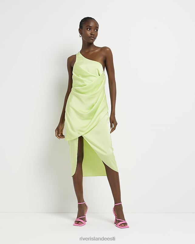 kehakate lubi naised River Island ühe õlaga satiinkattega midikleit 44TLL1658