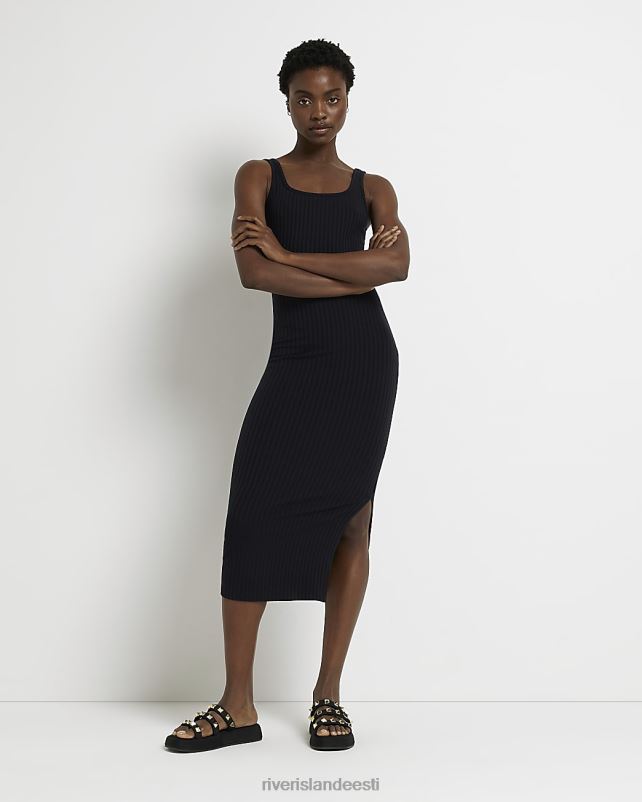 kehakate must naised River Island bodycon midi kleit 44TLL2187
