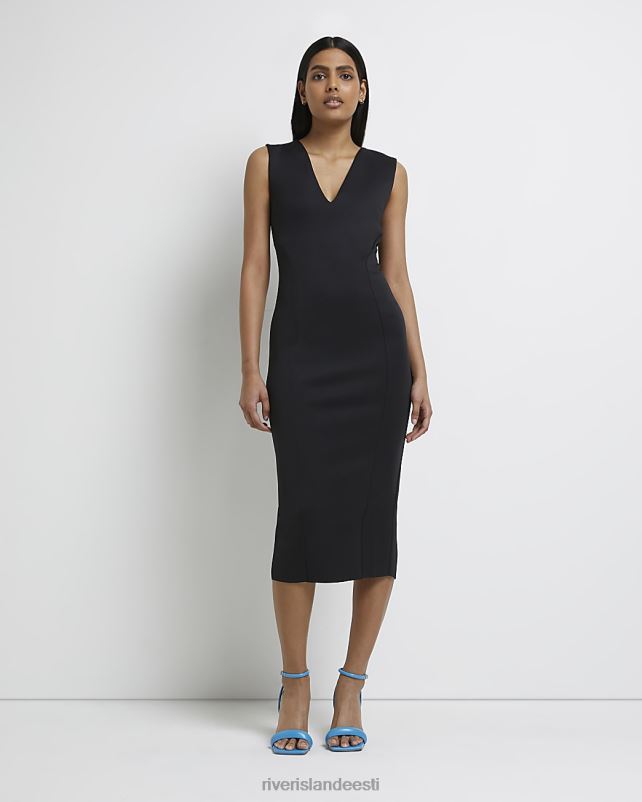 kehakate must naised River Island bodycon midi kleit 44TLL507