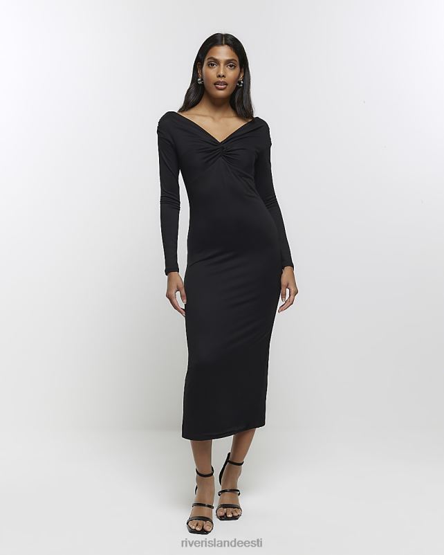 kehakate must naised River Island esiosa bodycon midi kleit 44TLL1000