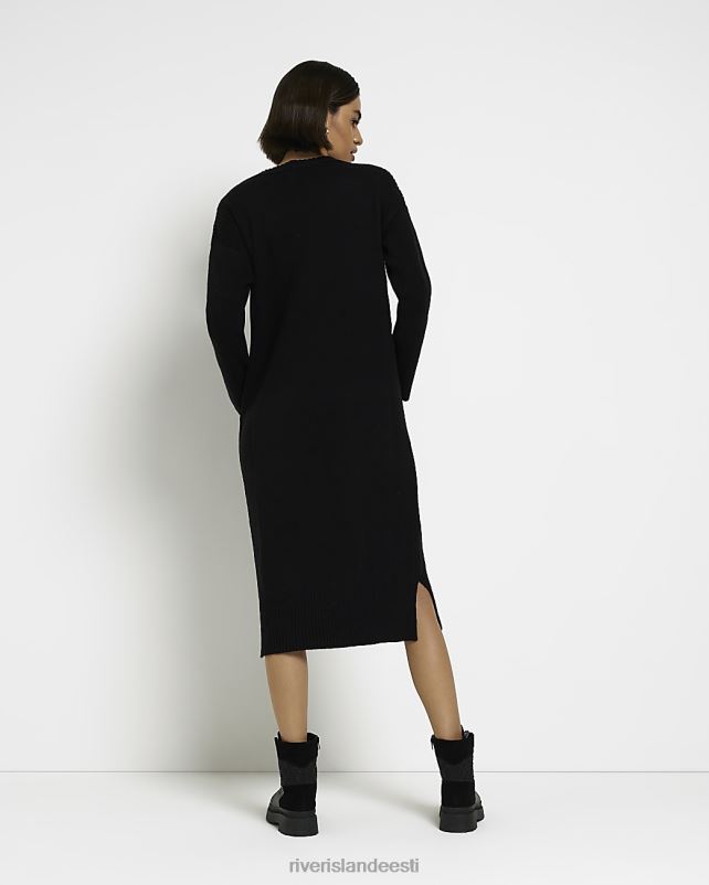 kehakate must naised River Island esitaskuga midikleit 44TLL1969