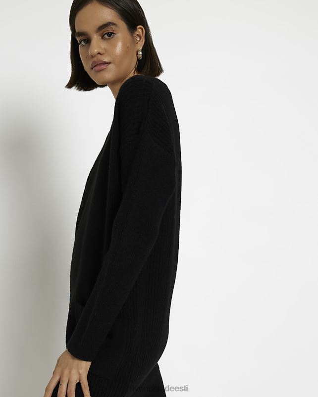 kehakate must naised River Island esitaskuga midikleit 44TLL1969