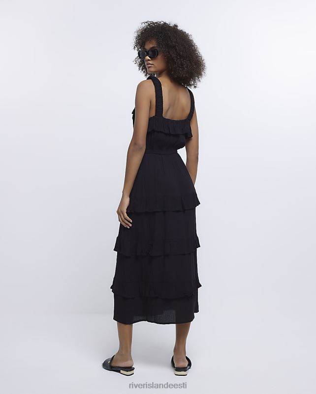 kehakate must naised River Island kihiline midi kleit 44TLL1704