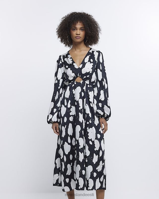 kehakate must naised River Island kohapeal välja lõigatud midi kleit 44TLL1986