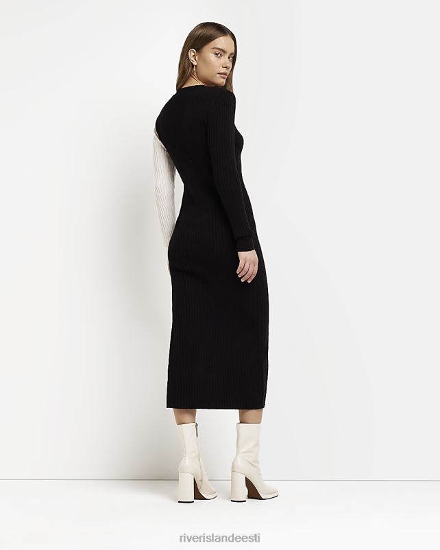 kehakate must naised River Island koo bodycon midi kleit 44TLL363