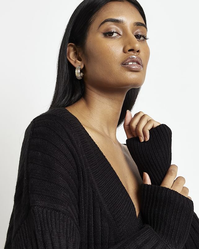 kehakate must naised River Island koo džempriga midi kleit 44TLL1841