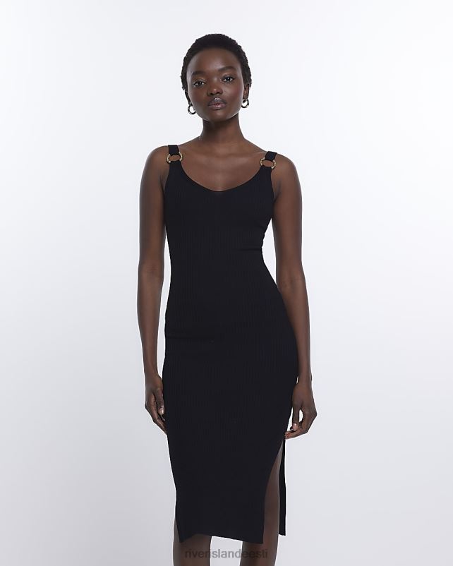 kehakate must naised River Island kootud bodycon midi kleit 44TLL1746