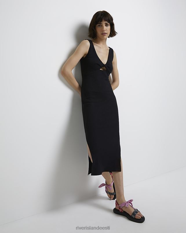 kehakate must naised River Island kootud bodycon midi kleit 44TLL1924
