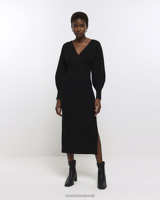 kehakate must naised River Island kootud ümbrisega kampsun midi kleit 44TLL309