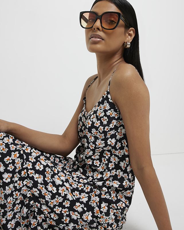 kehakate must naised River Island lilleline midi kleit 44TLL5001