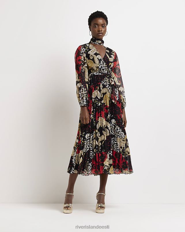 kehakate must naised River Island loomamustriga mähisega midikleit 44TLL4942