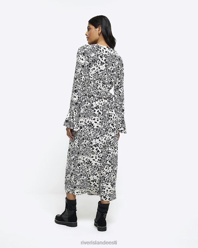 kehakate must naised River Island loomamustriga volangiga midikleit 44TLL143