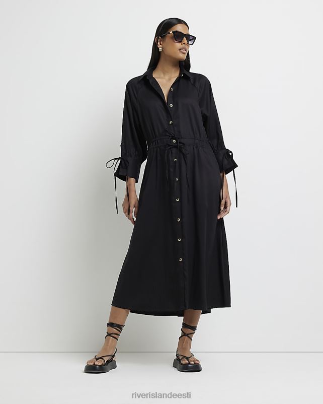 kehakate must naised River Island midi särk kleit 44TLL2155