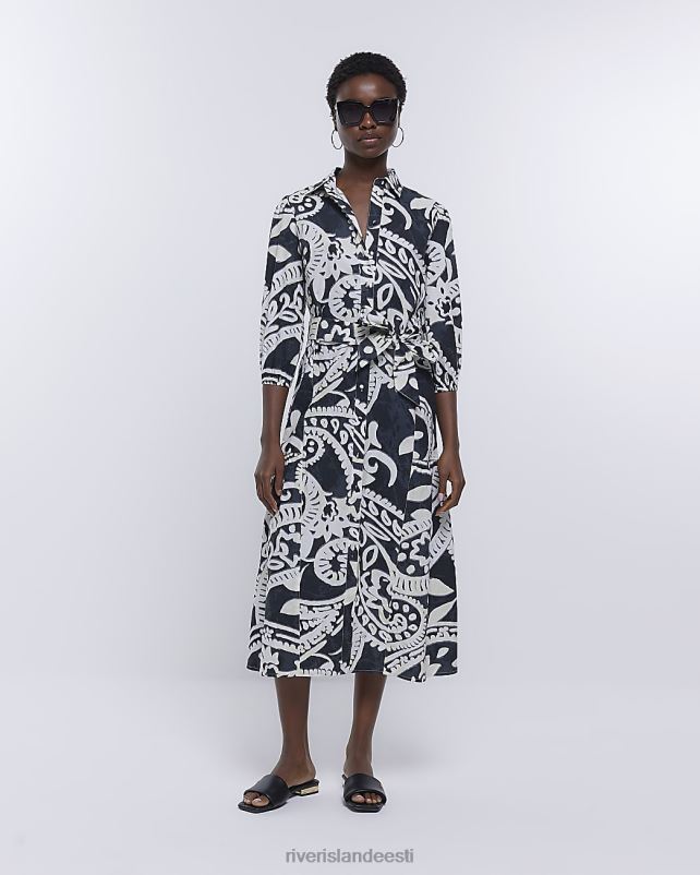 kehakate must naised River Island midi särk kleit 44TLL4763