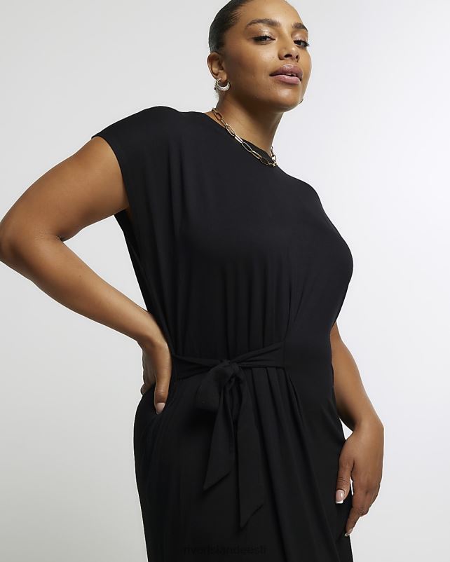 kehakate must naised River Island pluss lipsuga piha t-särk midi kleit 44TLL1528