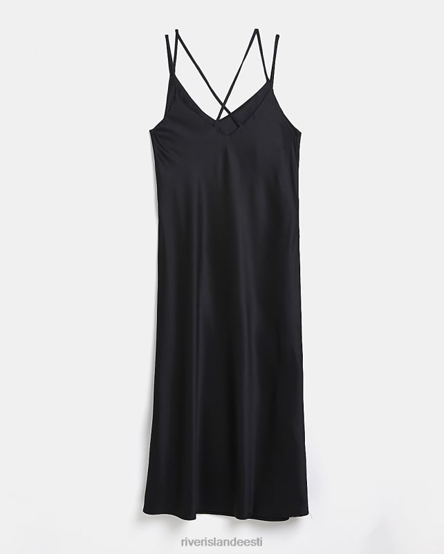 kehakate must naised River Island pluss satiinist midikleit 44TLL5186