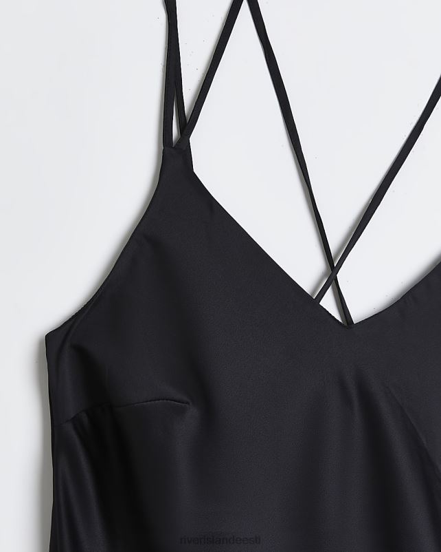 kehakate must naised River Island pluss satiinist midikleit 44TLL5186