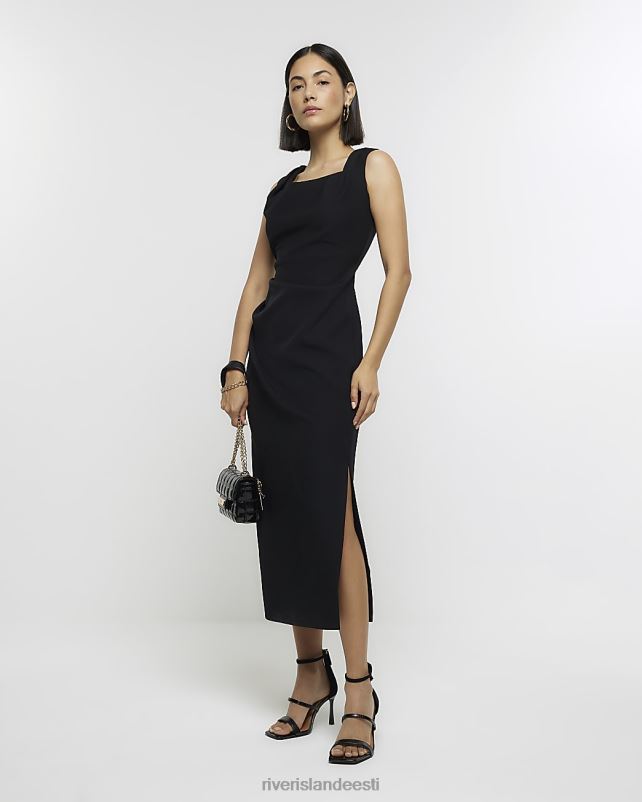 kehakate must naised River Island rühikas bodycon midi kleit 44TLL556