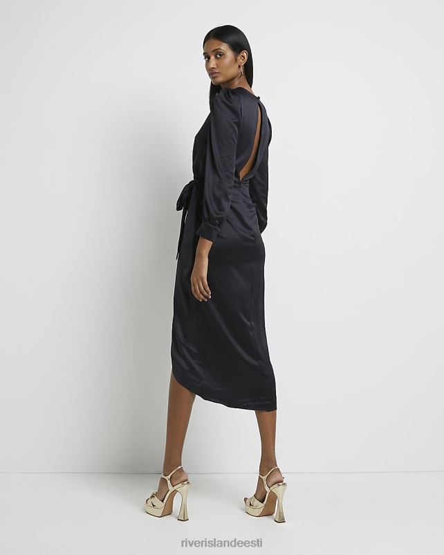 kehakate must naised River Island satiinkattega midikleit 44TLL4924