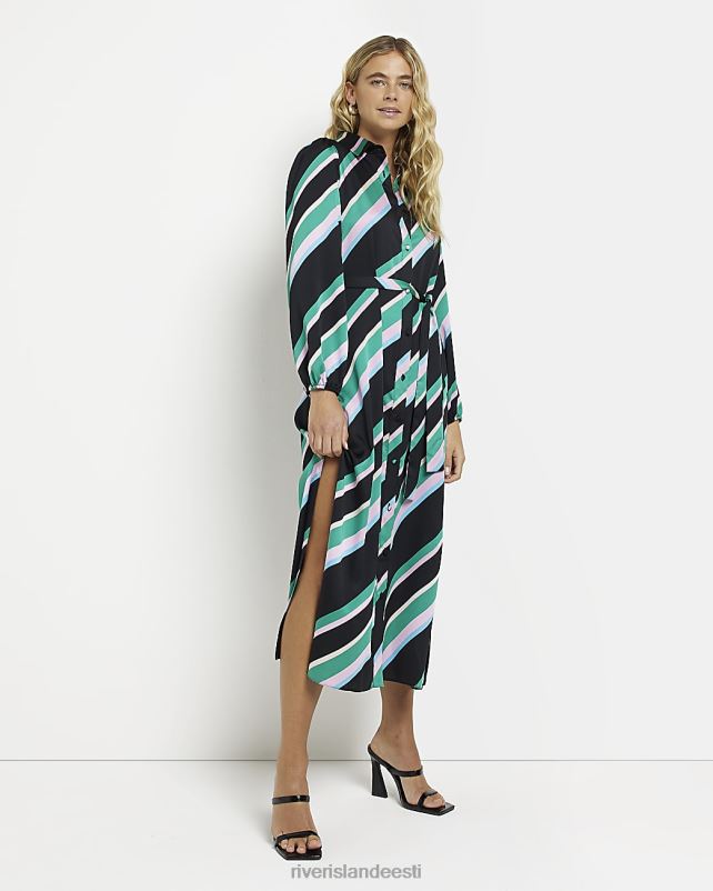 kehakate must naised River Island satiintriibuline midisärkkleit 44TLL1959