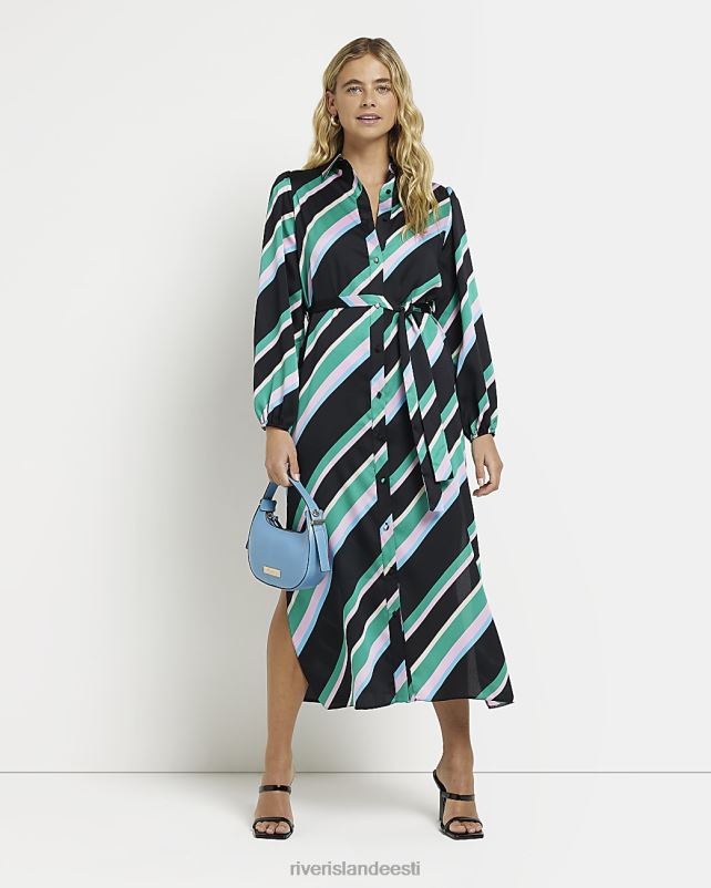 kehakate must naised River Island satiintriibuline midisärkkleit 44TLL1959