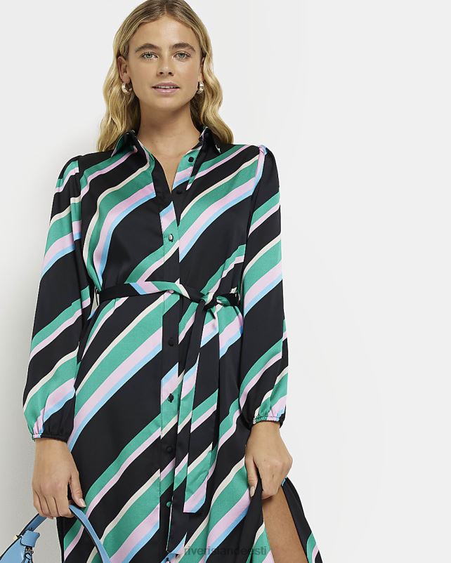 kehakate must naised River Island satiintriibuline midisärkkleit 44TLL1959