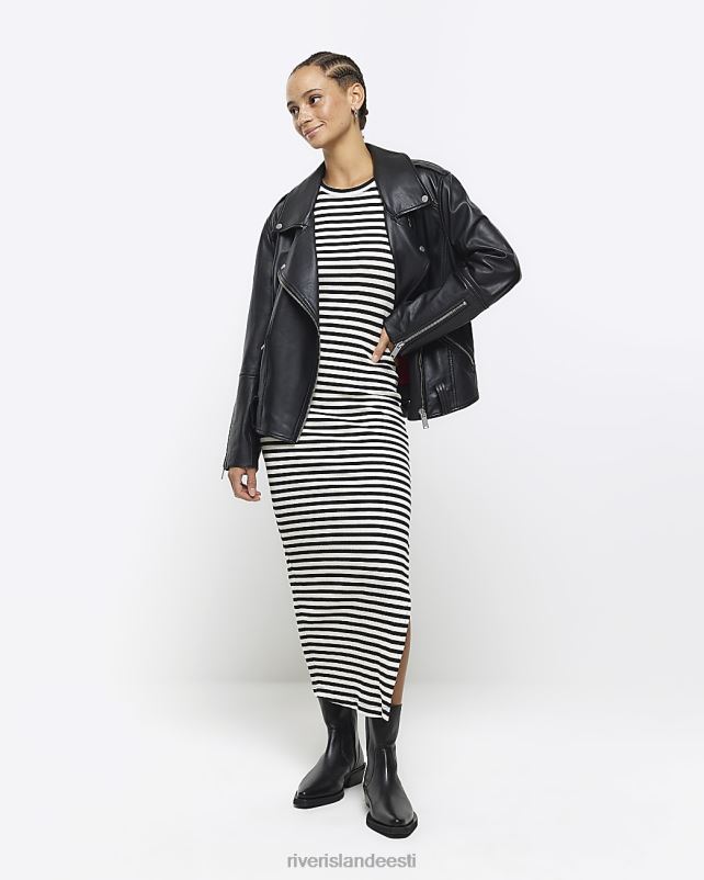 kehakate must naised River Island triibuline bodycon midi kleit 44TLL3840