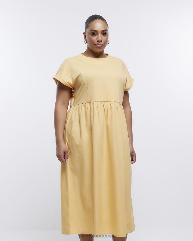 kehakate oranž naised River Island pluss popliinist t-särgist midikleit 44TLL2246