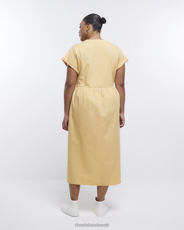 kehakate oranž naised River Island pluss popliinist t-särgist midikleit 44TLL2246