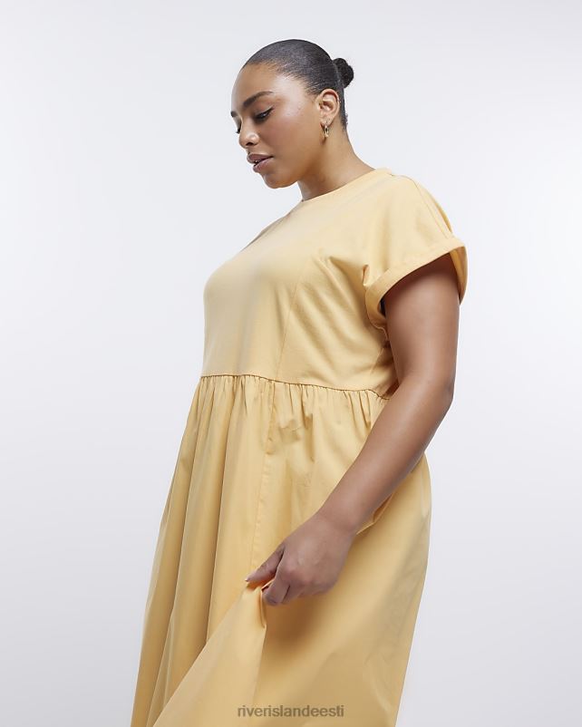 kehakate oranž naised River Island pluss popliinist t-särgist midikleit 44TLL2246