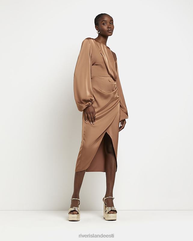 kehakate pronksist naised River Island satiinkattega midikleit 44TLL295