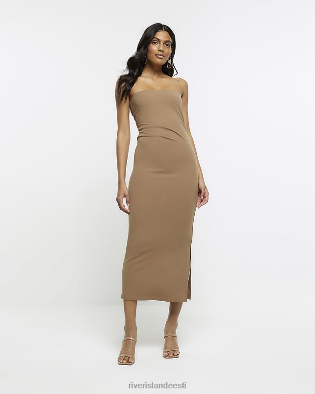 kehakate pruun naised River Island bandeau bodycon midi kleit 44TLL1357