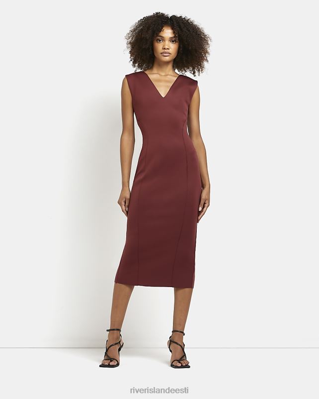 kehakate pruun naised River Island bodycon midi kleit 44TLL506