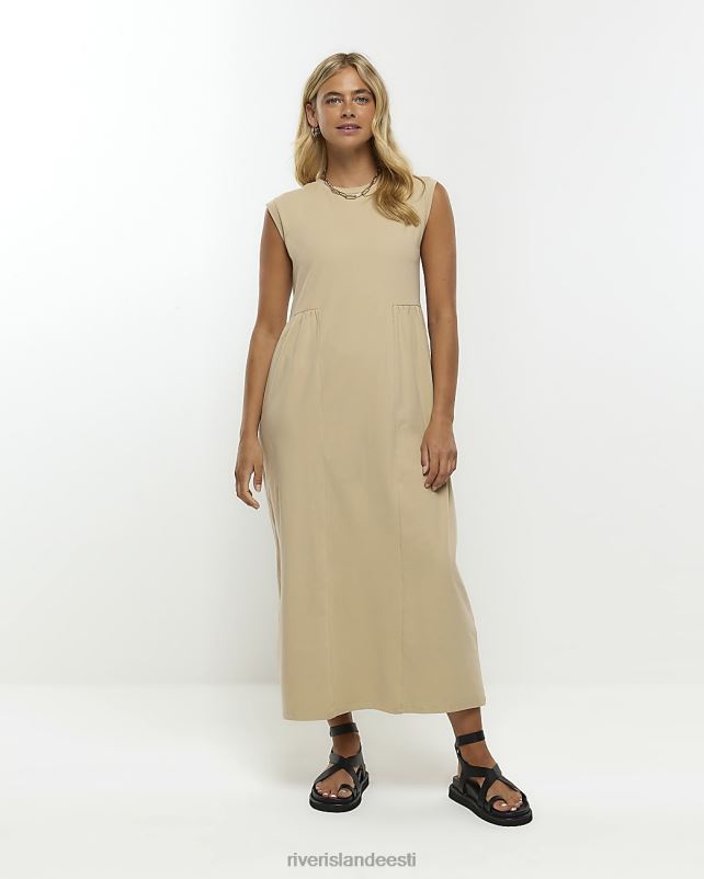 kehakate pruun naised River Island plisse smock midi kleit 44TLL4609