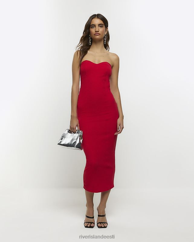 kehakate punane naised River Island bandeau bodycon midi kleit 44TLL4293