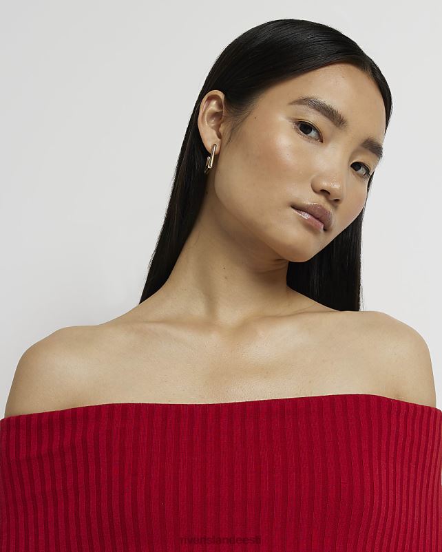 kehakate punane naised River Island bardot bodycon midi kleit 44TLL1994