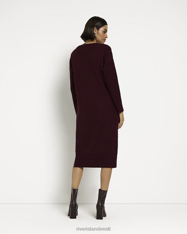 kehakate punane naised River Island esitaskuga midikleit 44TLL1968