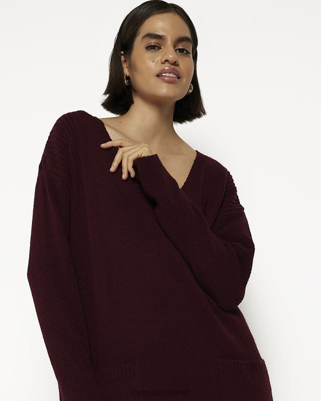 kehakate punane naised River Island esitaskuga midikleit 44TLL1968