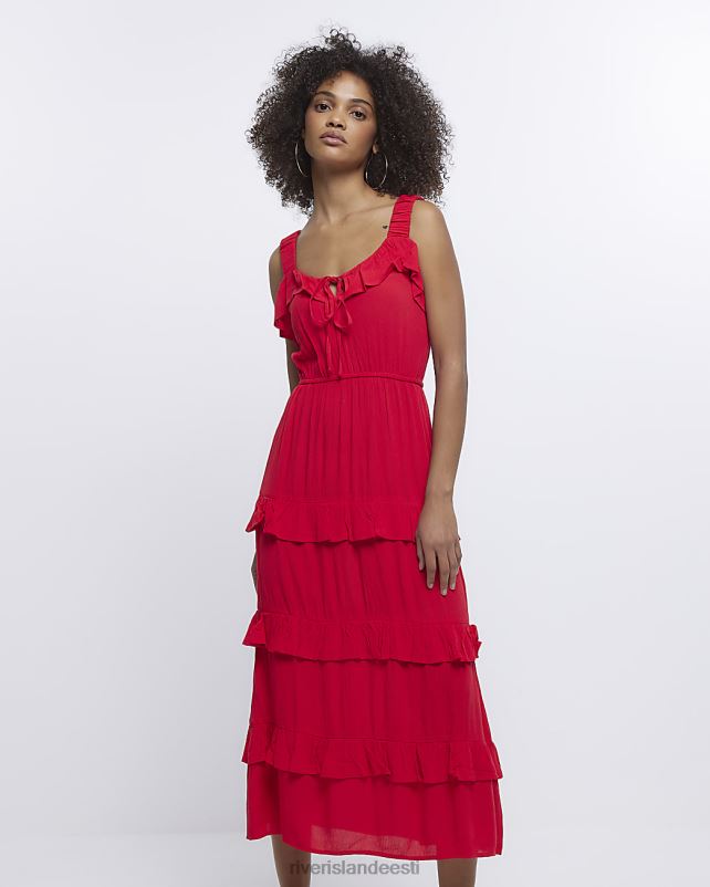 kehakate punane naised River Island kihiline midi kleit 44TLL1706