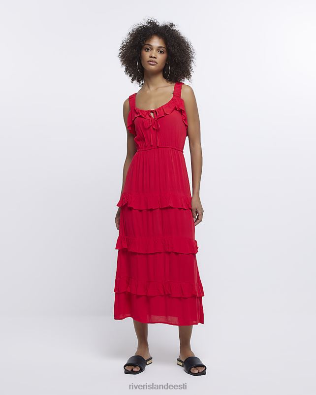 kehakate punane naised River Island kihiline midi kleit 44TLL1706