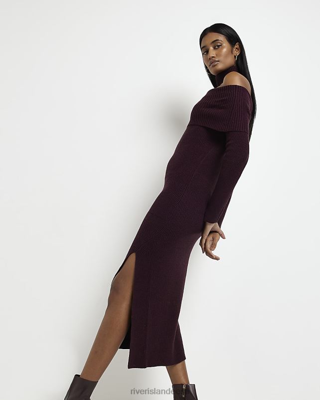 kehakate punane naised River Island koo bardot bodycon midi kleit 44TLL422