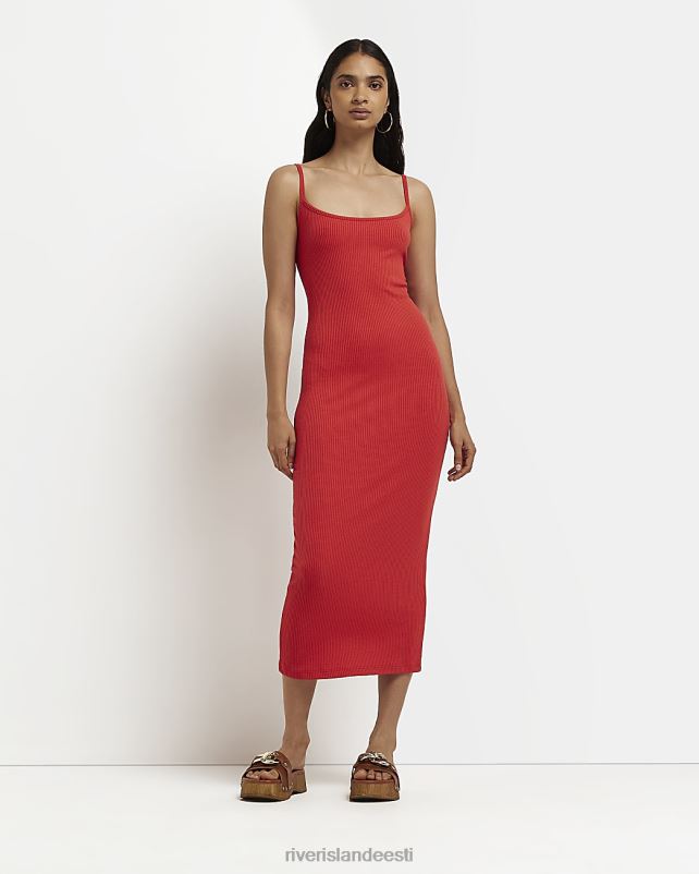 kehakate punane naised River Island kootud bodycon midi kleit 44TLL2175