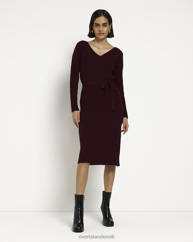 kehakate punane naised River Island kootud wrap midi kleit 44TLL729