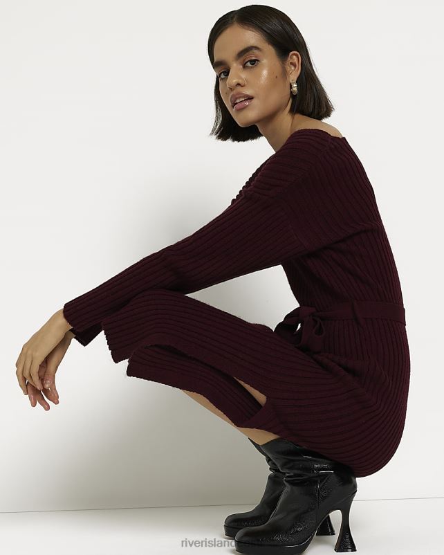 kehakate punane naised River Island kootud wrap midi kleit 44TLL729