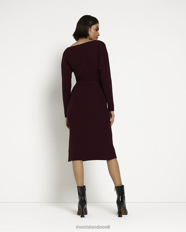 kehakate punane naised River Island kootud wrap midi kleit 44TLL729